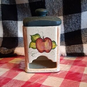 Hand-Painted Apple Ceramic Canister